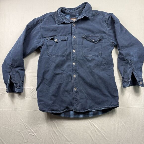Levi's Other - Levi Strauss Shacket Men Sz Med Blue Long Sleeve Plaid Lining Thick Shirt Jacket